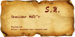 Sneider Mór névjegykártya